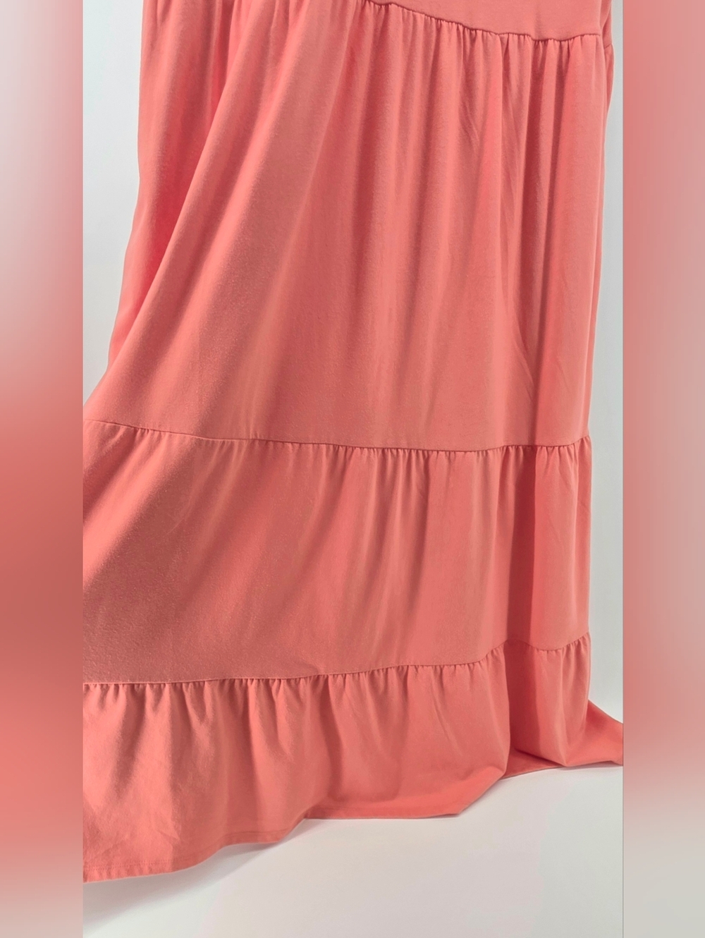 Croft & Barrow Coral Embroidered Tiered Boho Cottagecore Casual Dress - Size XXL - Picture 12 of 15